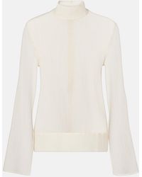 TOTEME - Sheer Cotton And Silk Top - Lyst