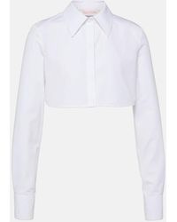 Valentino - Cropped Cotton Poplin Shirt - Lyst