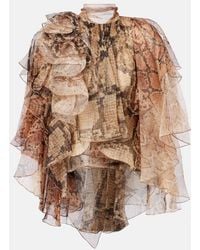 Zimmermann - Memento Ruffled Silk Blouse - Lyst