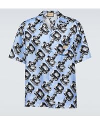 Gucci - Camisa bowling de seda con Horsebit 3D - Lyst
