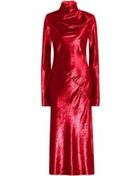 Ellery Gotham Velvet Midi Dress - Red