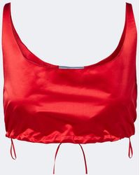 Prada - Cropped-Top Aus Seiden-Duchesse - Lyst