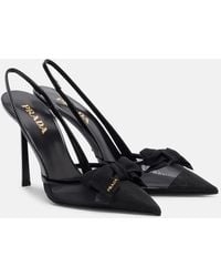 Prada - Slingback-Pumps 100 Aus Mesh Mit Leder - Lyst