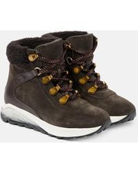 See By Chloé - Brett Shearling-Trimmed Suede Hiking Boots - Lyst