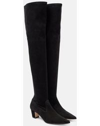 Manolo Blahnik - Lupasca 55 Suede Over-The-Knee Boots - Lyst