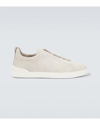 ZEGNA - Triple Stitch Slip-on Sneakers - Lyst
