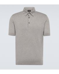 Zegna - Knitted Cotton Polo Shirt - Lyst