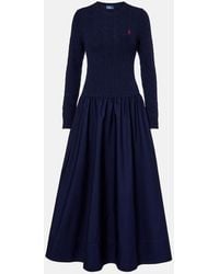 Polo Ralph Lauren - Cotton And Wool-Blend Maxi Dress - Lyst