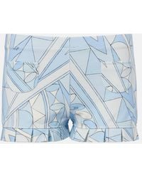 PUCCI - Shorts Manuba De Jersey Estampados Con Volantes - Lyst