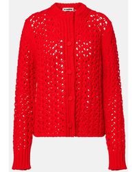 Jil Sander - Open-Knit Wool Cardigan - Lyst