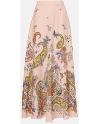 Etro - Paisley Silk Crepe De Chine Maxi Skirt - Lyst