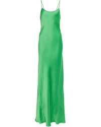 Victoria Beckham Robe aus Satin in Grün Damen Bekleidung Kleider Kleider für formelle Anlässe und Abendkleider 