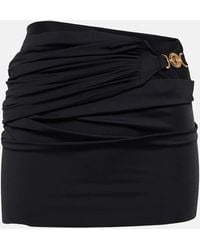 Versace - Embellished Ruched Miniskirt - Lyst