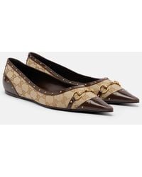 Gucci - Savoy Horsebit Gg Canvas Ballet Flats - Lyst