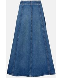 Ulla Johnson - Uma Denim Midi Skirt - Lyst