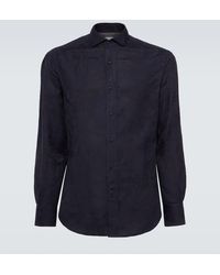 Brunello Cucinelli - Camisa de algodon y lino - Lyst