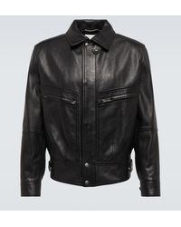 Saint Laurent - Paneled Leather Jacket - Lyst