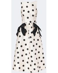 Rebecca Vallance - Bow-Detail Polka-Dot Midi Dress - Lyst