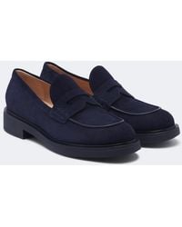 Gianvito Rossi - Suede Penny Loafers - Lyst