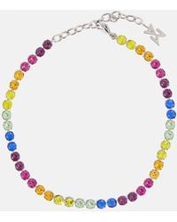 AMINA MUADDI - Tennis Crystal-Embellished Anklet - Lyst