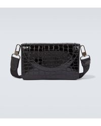 Christian Louboutin - Explorafunk Croc-Effect Patent Leather Shoulder Bag - Lyst