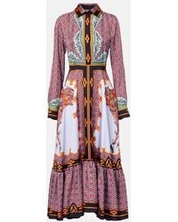 La DoubleJ - San Pietro Printed Silk Maxi Dress - Lyst