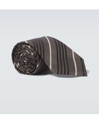 Saint Laurent - Corbata De Seda A Rayas - Lyst