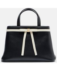 Ferragamo - Bow Mini Leather Top-Handle Bag - Lyst
