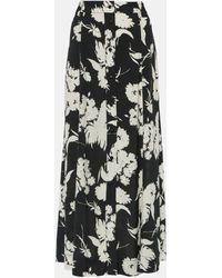 Ganni - Floral Crepe Maxi Skirt - Lyst