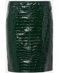 Tom Ford - Croc-Effect Leather Miniskirt - Lyst