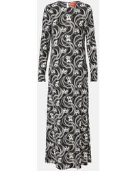 La DoubleJ - Swing Printed Jersey Midi Dress - Lyst