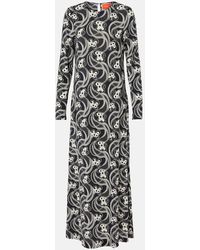 La DoubleJ - Swing Printed Jersey Midi Dress - Lyst
