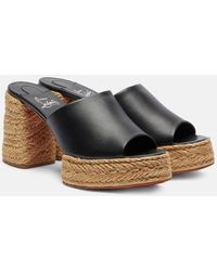 Christian Louboutin - Calakala 85 Leather Platform Mules - Lyst