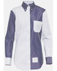 Thom Browne - Striped Cotton Poplin Shirt - Lyst