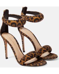 Gianvito Rossi - Bijoux Leopard-print Leather Sandals - Lyst