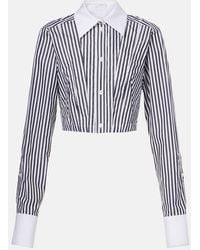 Sportmax - Cropped Striped Cotton Poplin Shirt - Lyst