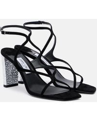 Jimmy Choo - Azie 85 Embellished Suede Sandals - Lyst