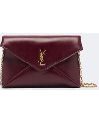 Saint Laurent - Cassandre Small Leather Pouch With Strap - Lyst
