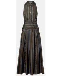 STAUD - Romy Striped Cotton Midi Dress - Lyst