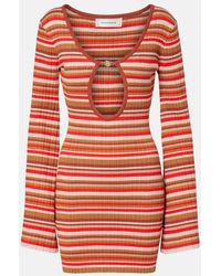 Bananhot - Rey Cutout Ribbed-Knit Striped Minidress - Lyst