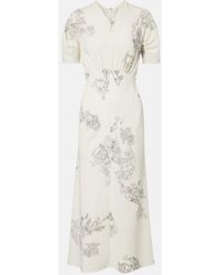 Victoria Beckham - Floral Midi Dress - Lyst