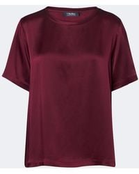 Max Mara - Satin T-Shirt - Lyst