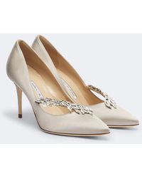 Manolo Blahnik - Nadira Embellished Satin Pumps - Lyst
