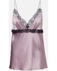 Nina Ricci - Lace-Trimmed Silk-Blend Satin Camisole - Lyst