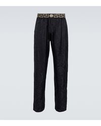 Versace - Barocco Silk Twill Pajama Bottoms - Lyst