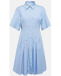 Marni - Pleated Cotton-poplin Mini Shirt Dress - Lyst