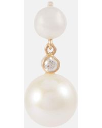Sophie Bille Brahe - Reve De Perle 14kt Gold Single Earring With Diamond And Pearls - Lyst