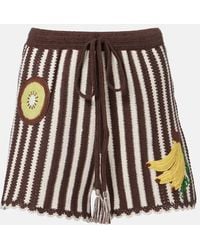 ALÉMAIS - Sundae Crochet Embroidered Cotton Shorts - Lyst