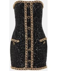 Balmain - Sequin-embellished Mini Dress - Lyst