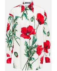 Dolce & Gabbana - Camicia in popeline di cotone con stampa - Lyst